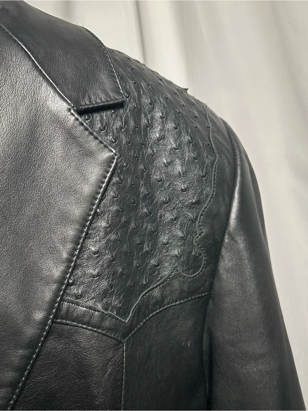 Scully Men's Black Leather Western-Style Blazer - Picture 4 of 5